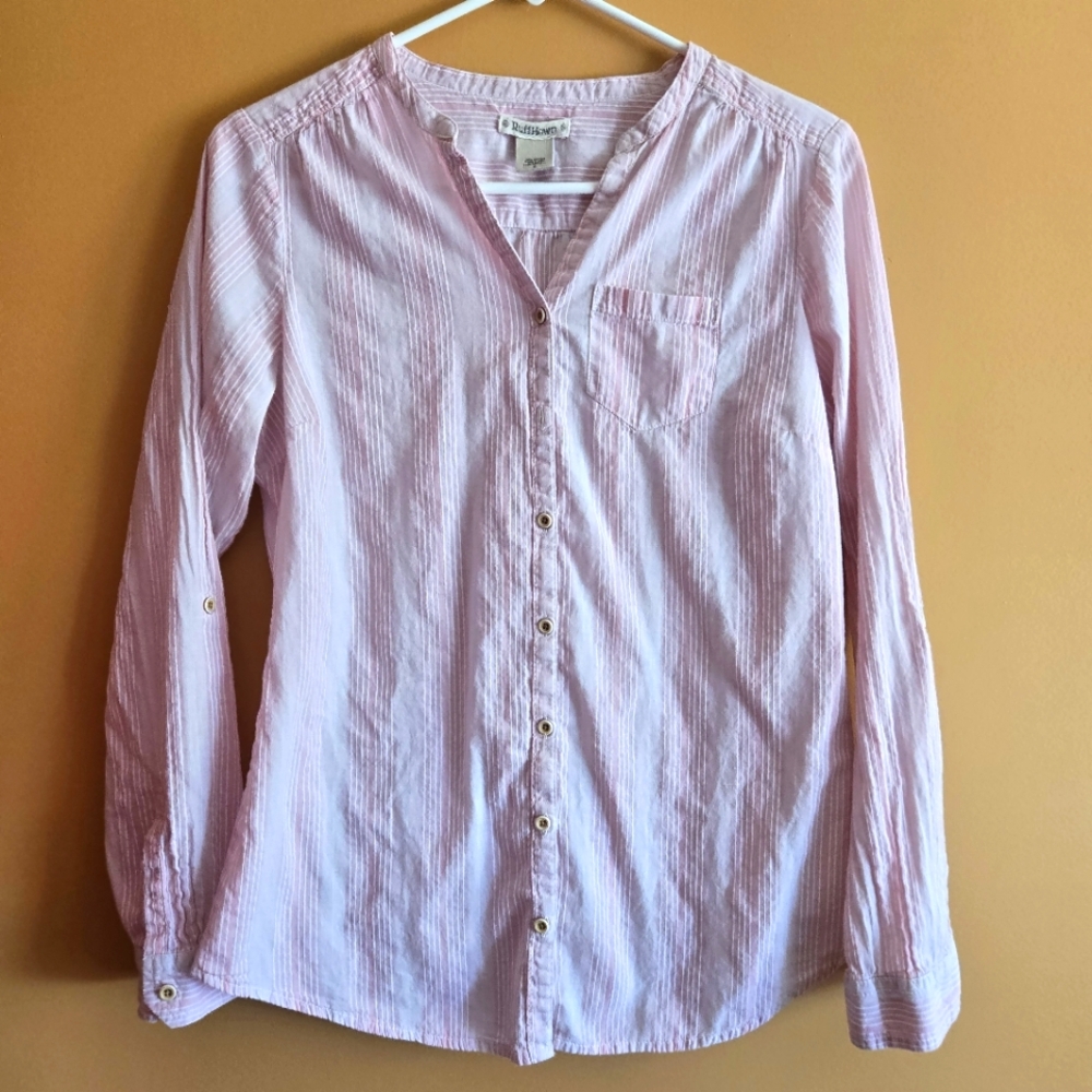 Ruff Hewn Striped Button Down Top PTP=18"